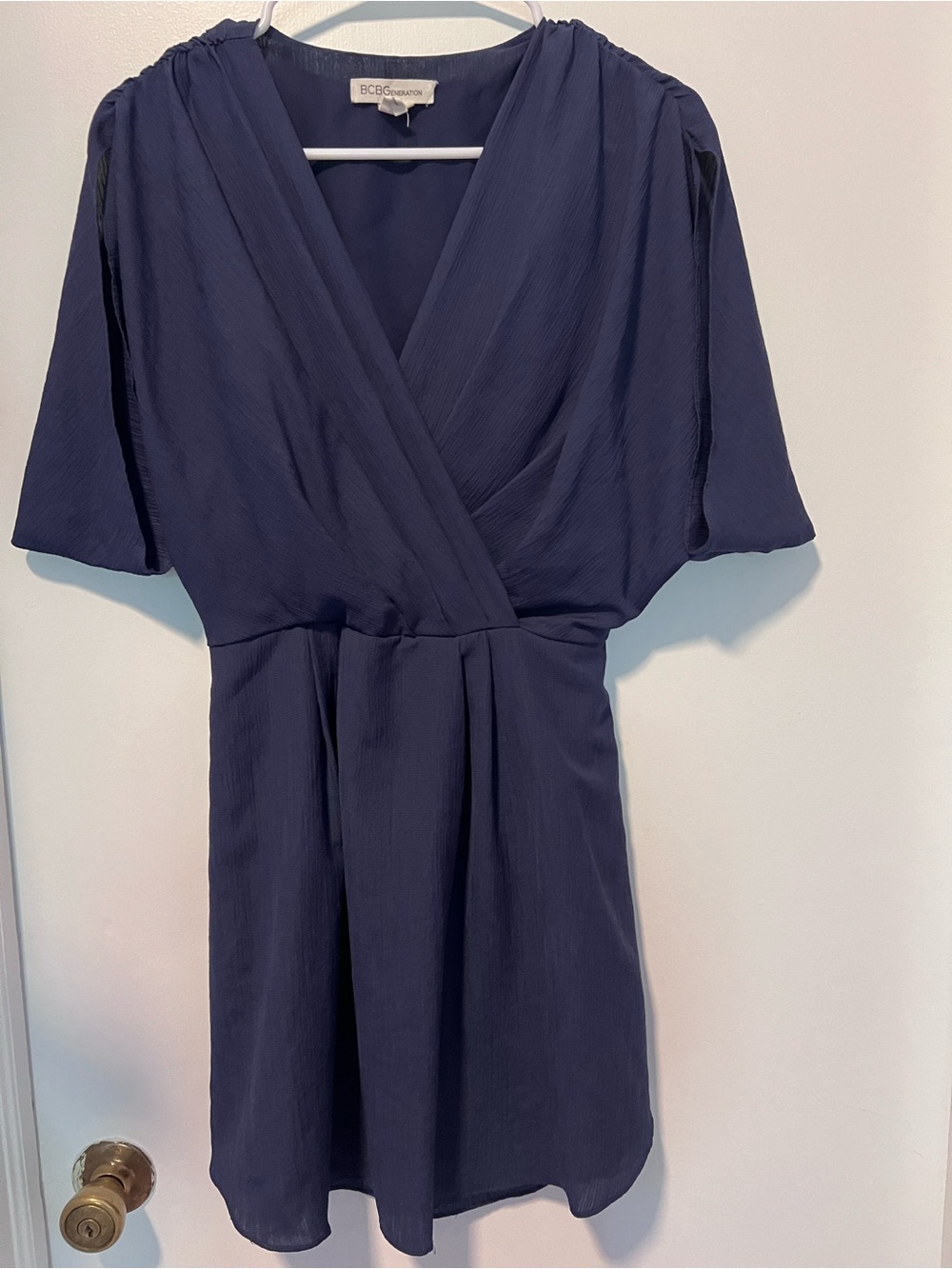 BCBGeneration Navy Wrap-Style Mini Dress